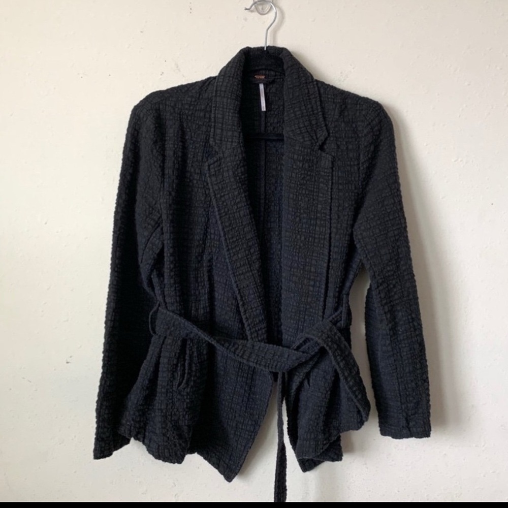 Free People Charcoal Grey / distressed black Jacket Sz Xs - Picture 3 of 4
